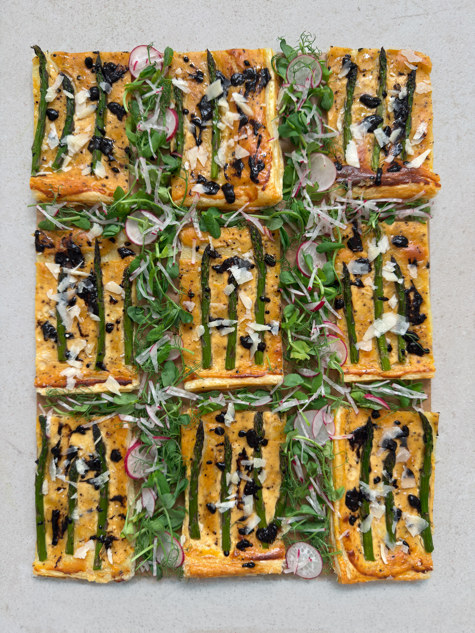 Black Garlic & Asparagus Tart